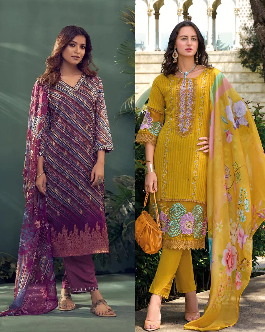 2 Designer Dress Combo Pair Set
