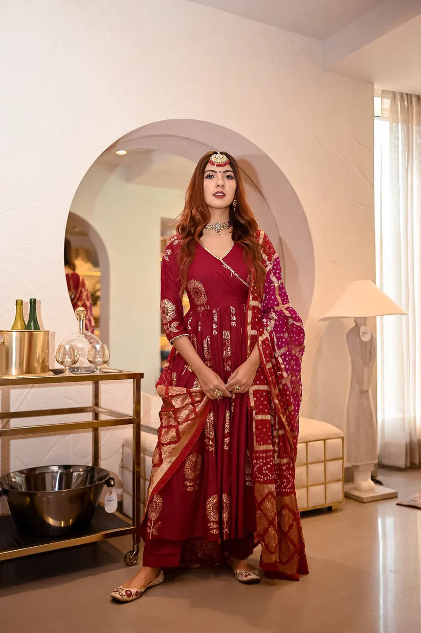 2 Combo Suit Set With Dupatta