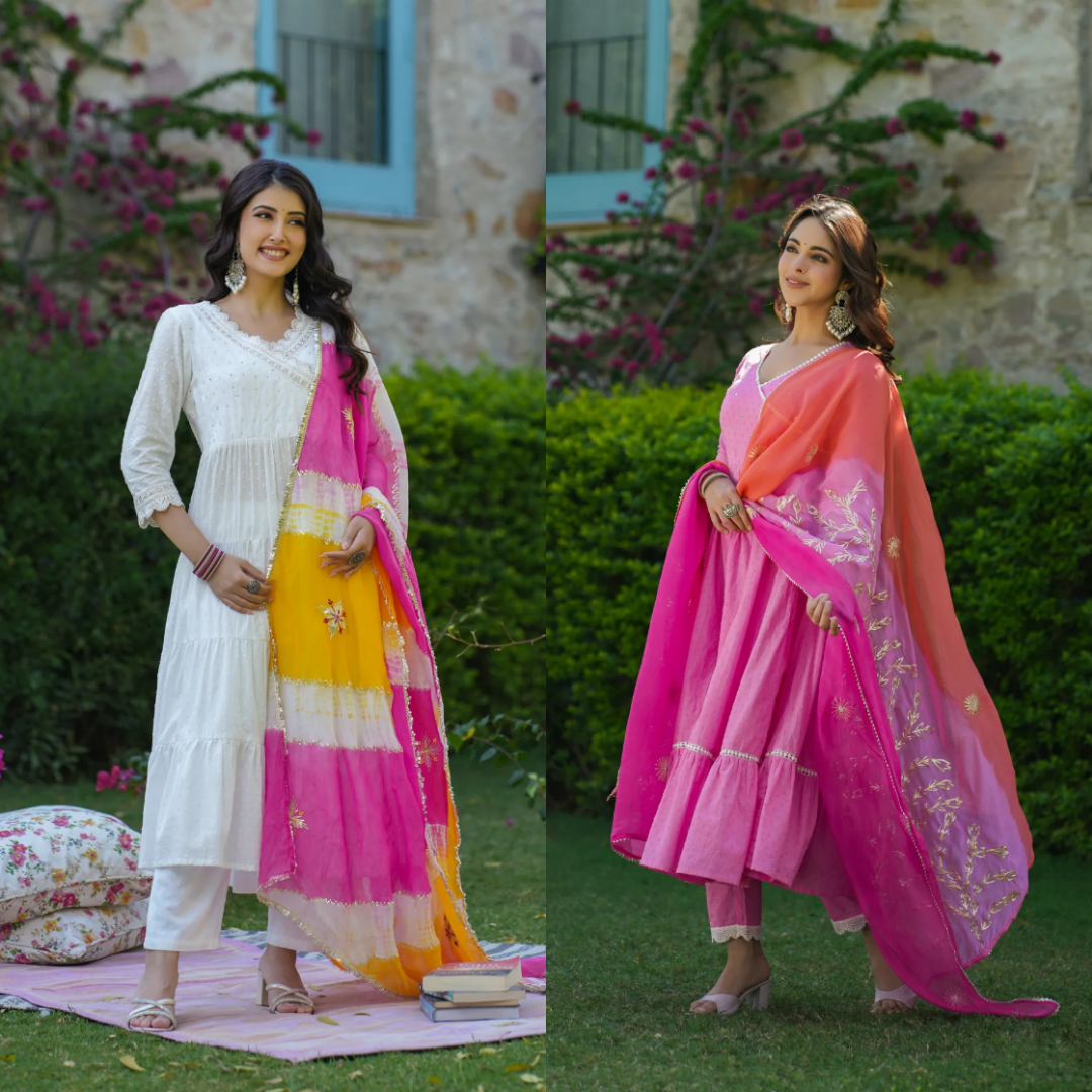 2 Combo Suit Set With Dupatta