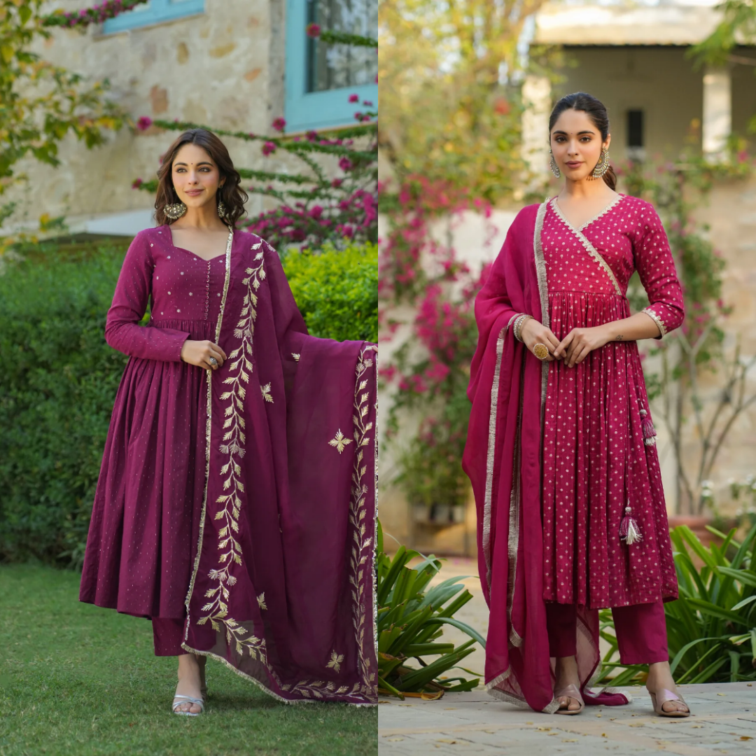 2 Combo Suit Set With Dupatta
