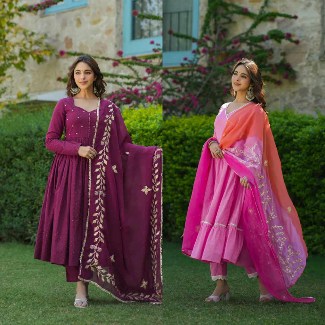 2 Combo Suit Set With Dupatta