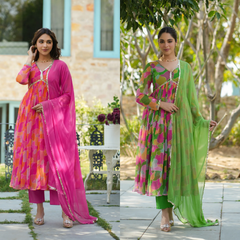 2 Combo Suit Set With Dupatta