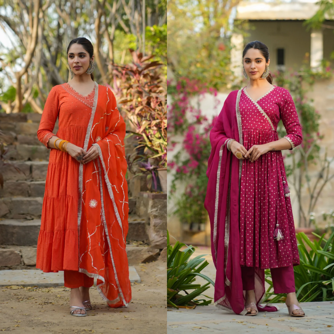 2 Combo Suit Set With Dupatta