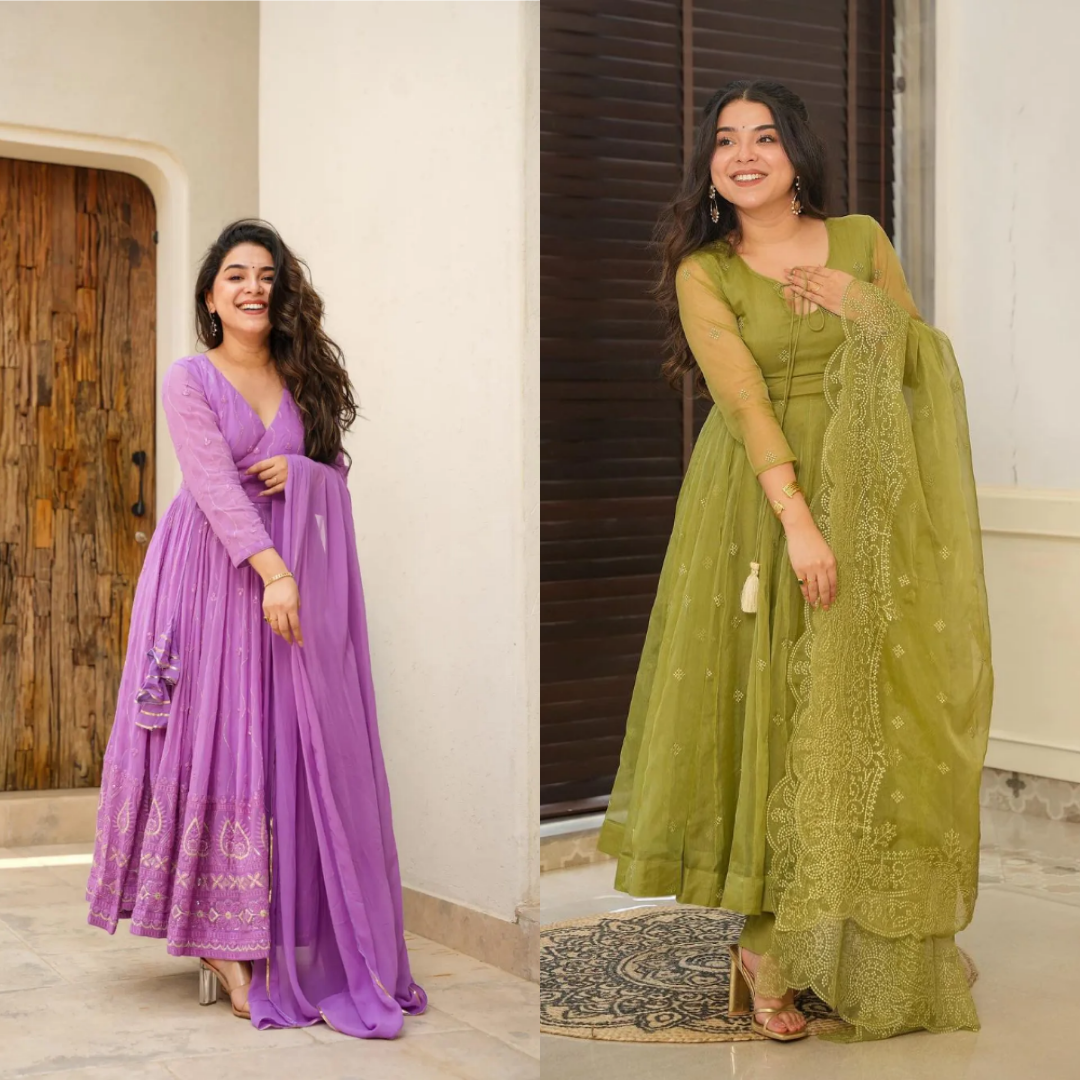 2 Combo Suit Set With Dupatta