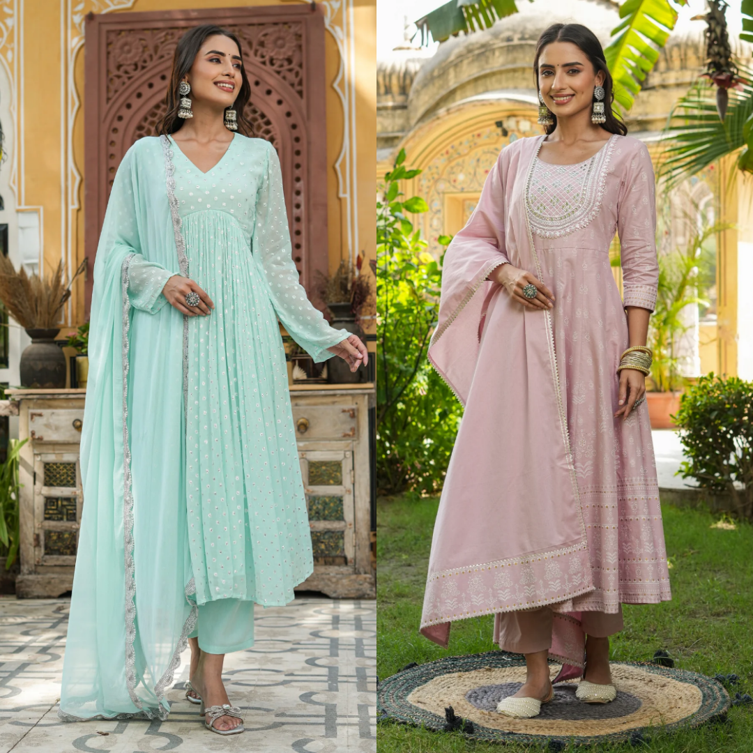 2 Combo Suit Set With Dupatta