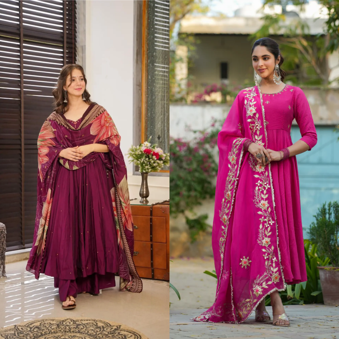 2 Combo Suit Set With Dupatta