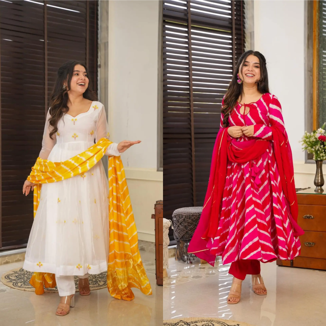 2 Combo Suit Set With Dupatta