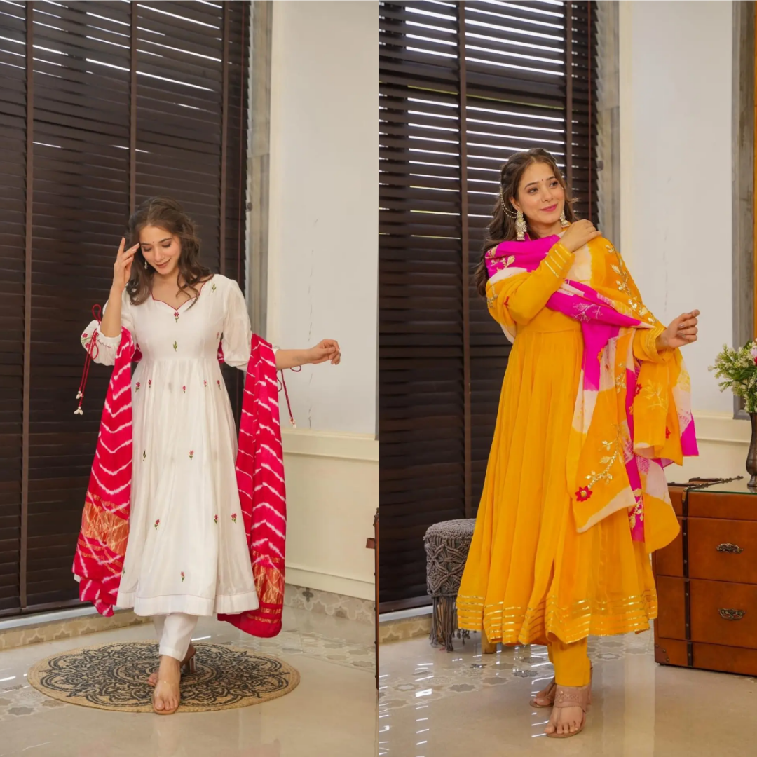 2 Combo Suit Set With Dupatta
