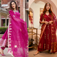 2 Combo Suit Set With Dupatta