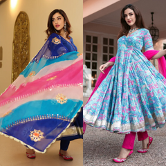 2 Combo Suit Set With Dupatta